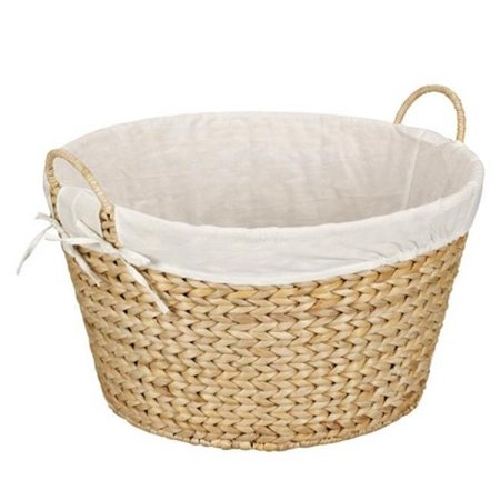 HOME ESSENTIALS Home Essentials ML-6667N Round Banana Leaf Laundry Basket-Natural ML-6667N
